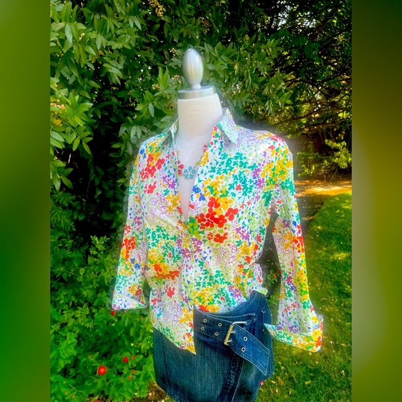 Orvis Colorful Floral Button Down Shirt - Picture 5 of 7